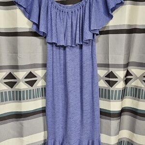 Lularoe Cici Dress Lilac Optional Off-Shoulder Ruffle Dress With Ruffle Hem